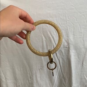 Gold Glitter Big O Key Ring